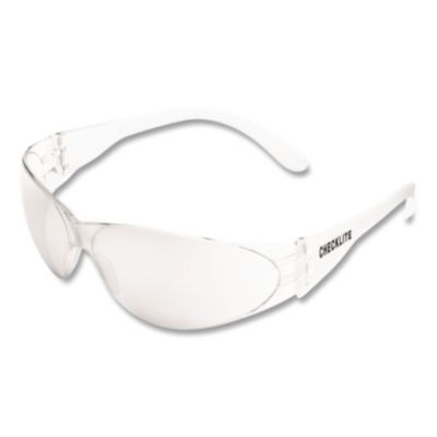 Checklite Safety Glasses, Frameless, Clear Single Hard Coat Scratch-Resistant Lens, 12/Box
