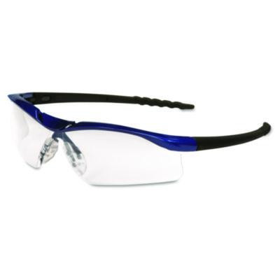 Dallas Safety Glasses, Metallic Blue Half Frame, Clear Dual Anti-Fog Lens