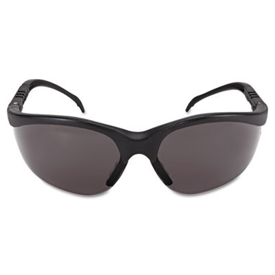 Klondike Safety Glasses, Matte Black Half Frame, Gray Dual Lens, 12/Box
