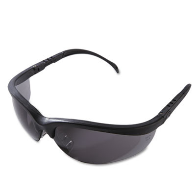 Klondike Safety Glasses, Matte Black Half Frame, Gray Dual Lens, 12/Box