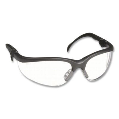 Klondike Plus Safety Glasses, Black Half Frame, Clear Dual Lens