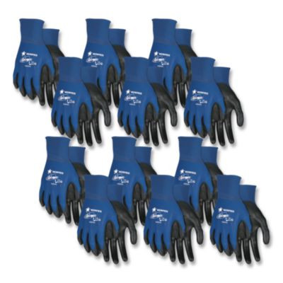 Ultra Tech Tactile Dexterity Work Gloves, En388: 4131, Large, Blue/Black, 12 Pairs
