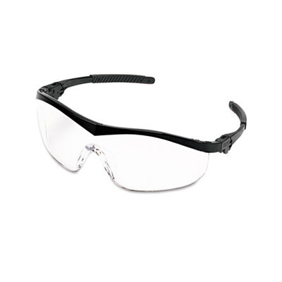 Storm Safety Glasses, Black Half Frame, Clear Single Lens, 12/Box