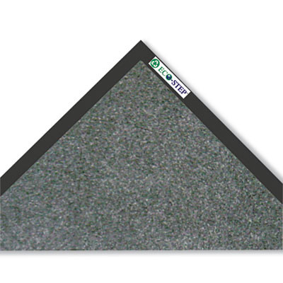 Ecostep Wiper Mat, Rectangular, Charcoal Gray Cut Pile Surface, 36" x 10 Ft