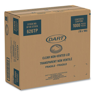 Pete Plastic Flat Cold Cup Lids, Fits 12 Oz To 24 Oz Cold Cups, Clear, 1,000/Carton