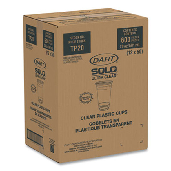 Ultra Clear Cups, 20 Oz, Plastic, 50/Bag, 12 Bags/Carton