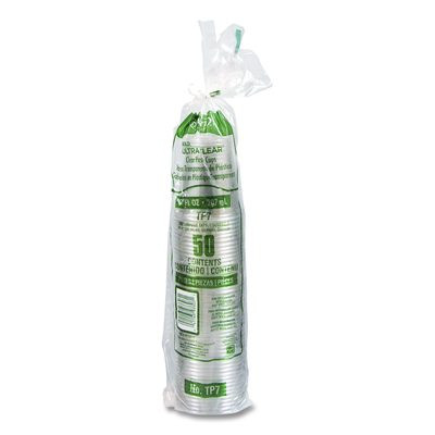 Ultra Clear Pete Cold Cups, 7 Oz, Plastic, Clear, 50/Pack