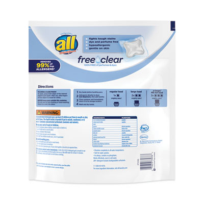 Mighty Pacs Free Clear Super Concentrated He Laundry Detergent, 39/Pack