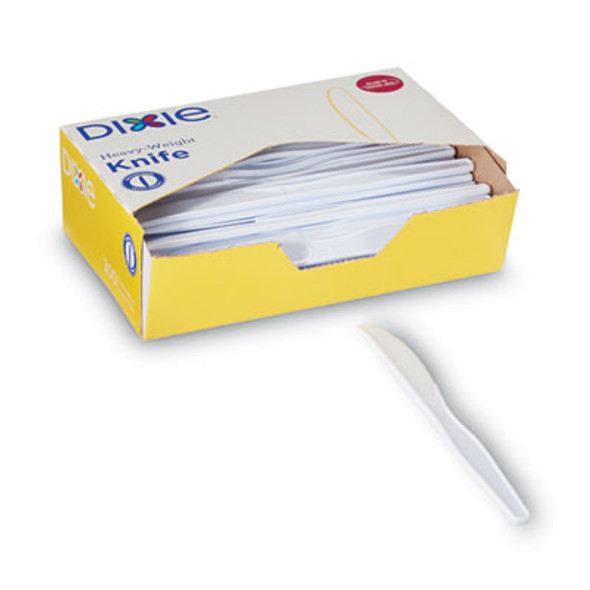 Plastic Cutlery, Heavyweight Knife, White, 1,000/Carton
