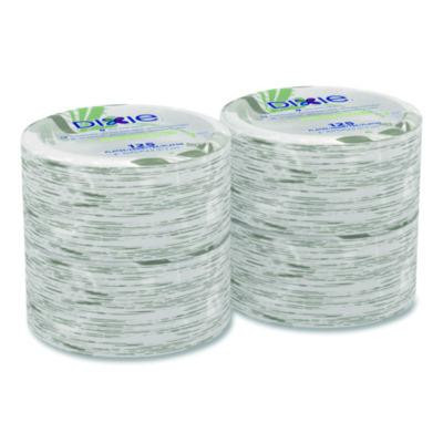 Pathways Soak-Proof Shield Mediumweight Paper Plates, Wisesize, 8.5" Dia, Green/Burgundy, 125/Pack, 4 Packs/Carton