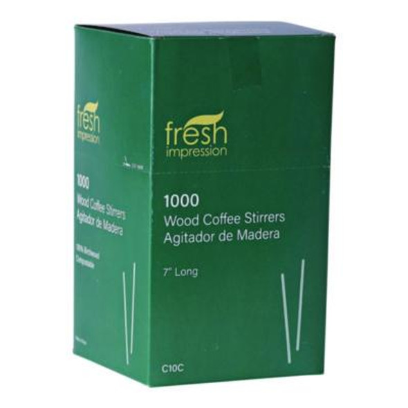 Wooden Stir Sticks, 7", 1,000/Pack, 10 Packs/Carton