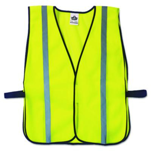 Glowear 8020Hl Safety Vest, Polyester Mesh, Hook Closure, One Size Fit All, Lime