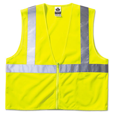 Glowear 8210Z Class 2 Economy Vest, Polyester Mesh, Large To X-Large, Lime