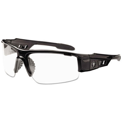 Skullerz Dagr Safety Glasses, Black Half Frame, Clear Single Lens