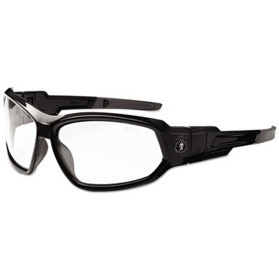 Skullerz Loki Safety Glasses/Goggles, Black Full Frame, Clear Dual Lens