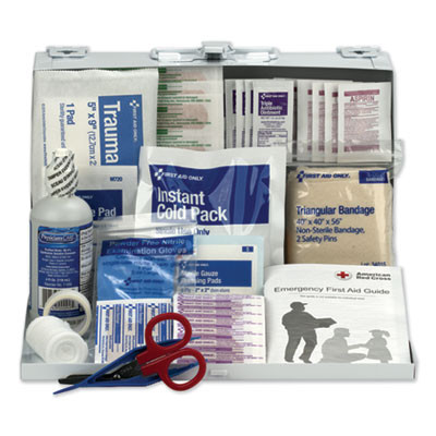 First Aid Kit For 25 People, 107 Pieces, Osha Compliant, Metal Case