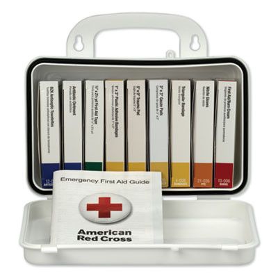Ansi-Compliant First Aid Kit, 64 Pieces, Plastic Case