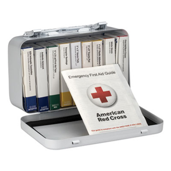 Unitized First Aid Kit For 10 People, 65 Pieces, Osha/Ansi, Metal Case