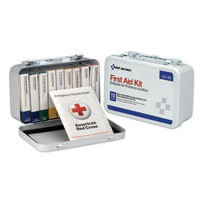 Unitized First Aid Kit For 10 People, 65 Pieces, Osha/Ansi, Metal Case