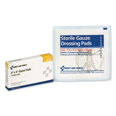 Gauze Pads, Sterile, 4 X 4, 2/Box