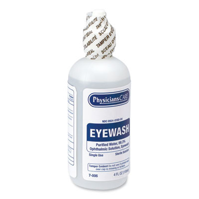 First Aid Refill Components Disposable Eye Wash, 4 Oz. Bottle