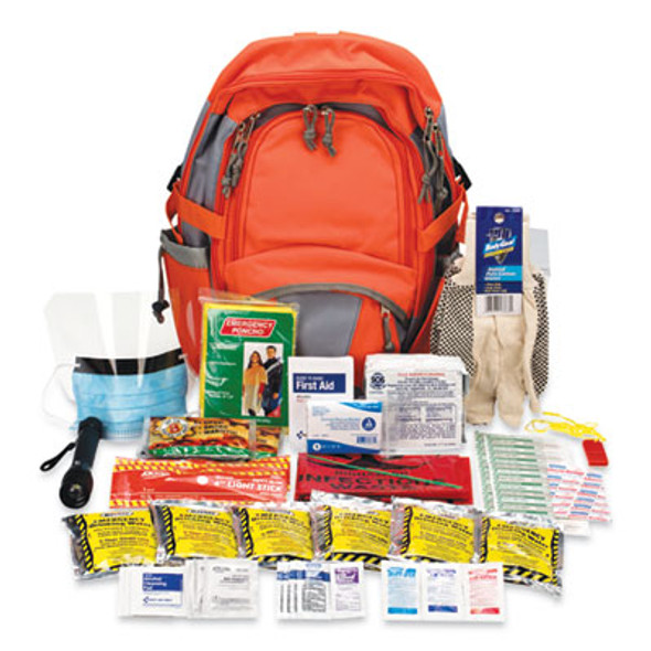 Emergency Preparedness First Aid Backpack, Xl, 63 Pieces, Nylon Fabric