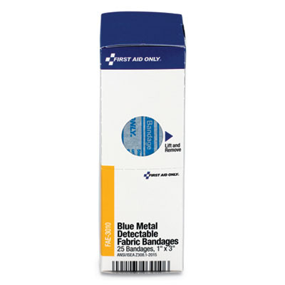 Refill For Smartcompliance General Cabinet, Blue Metal Detectable Bandages, 1 x 3, 25/Box