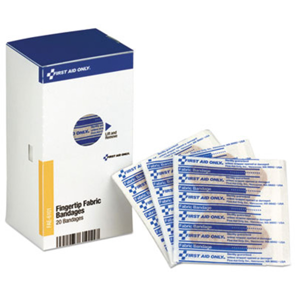Refill For Smartcompliance General Business Cabinet, Fingertip Fabric Bandages, 20/Box