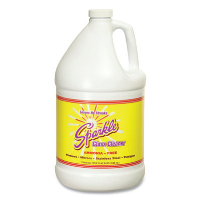 Glass Cleaner, 1 Gal Bottle Refill, 4/Carton