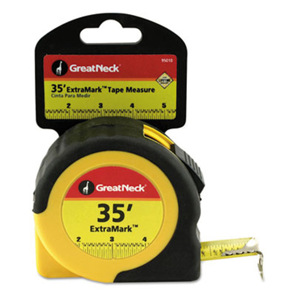 Extramark Tape Measure, 1" x 35 Ft, Steel, Orange/Black
