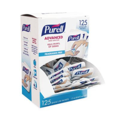 Advanced Hand Sanitizer Single Use, Gel, 1.2 Ml, Packet, Fragrance-Free, 125/Box