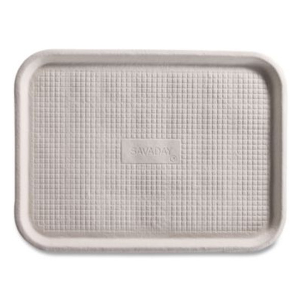 Strongholder Molded Fiber Food Trays, 1-Compartment, 9 x 12 x 1, Beige, Paper, 250/Carton