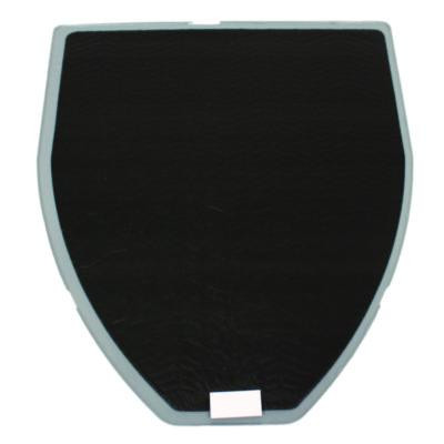 Disposable Urinal Floor Mat, Shield-Shaped, Orchard Zing Scent, Gray Non-Slip Perforated Surface, 17.5" x 20.38", 6/Carton