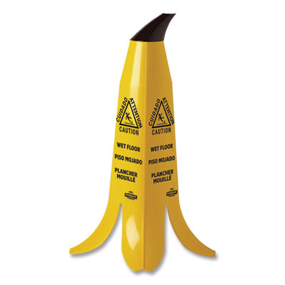 Banana Wet Floor Cones, 11 X 11.15 X 23.25, Yellow/Brown/Black