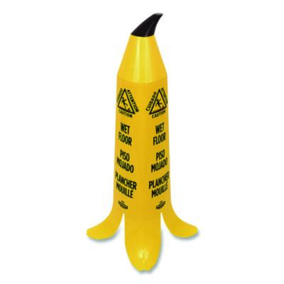 Banana Wet Floor Cones, 14.25 X 14.25 X 36.75, Yellow/Brown/Black