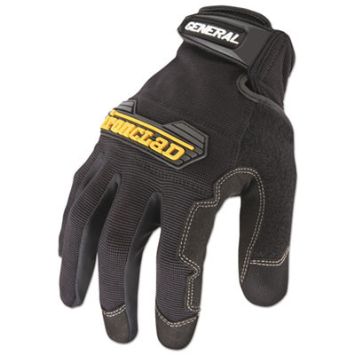 General Utility Gloves, En388: 2132, 9" Long, X-Large, Black, Pair
