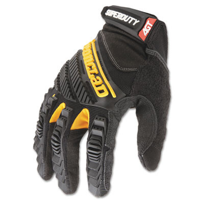 Superduty Gloves, En388: 4132, 12" Long, Large, Black/Yellow, Pair