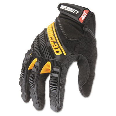 Superduty Gloves, En388: 4132, 12" Long, X-Large, Black/Yellow, Pair