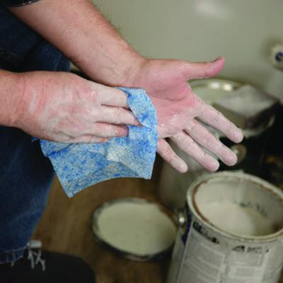 Hand Cleaner Towels, Cloth, 10 x 12, Citrus, Blue/White, 72/Bucket