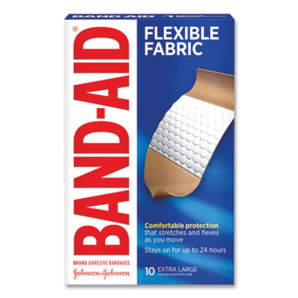 Flexible Fabric Extra Large Adhesive Bandages, 1.75 X 4, 10/Box