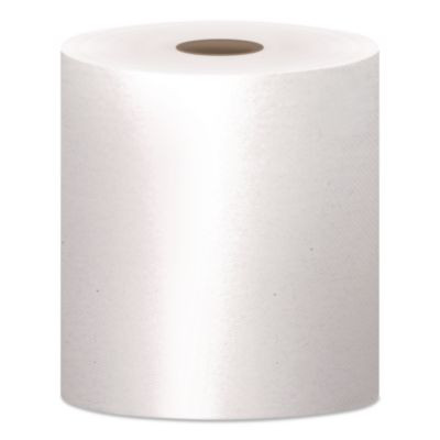 Essential 100% Recycled Fiber Hard Roll Towel, 1-Ply, 8" x 800 Ft, 1.5" Core, White, 12 Rolls/Carton