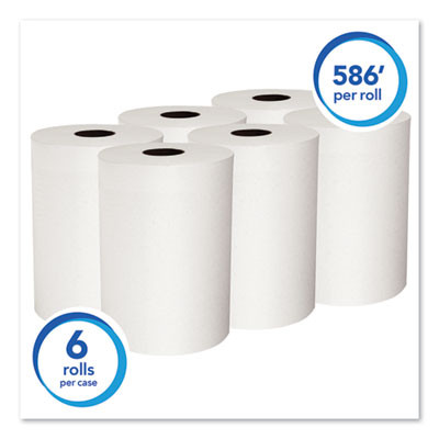 Slimroll Towels, Absorbency Pockets, 8" x 580 Ft, White, 6 Rolls/Carton