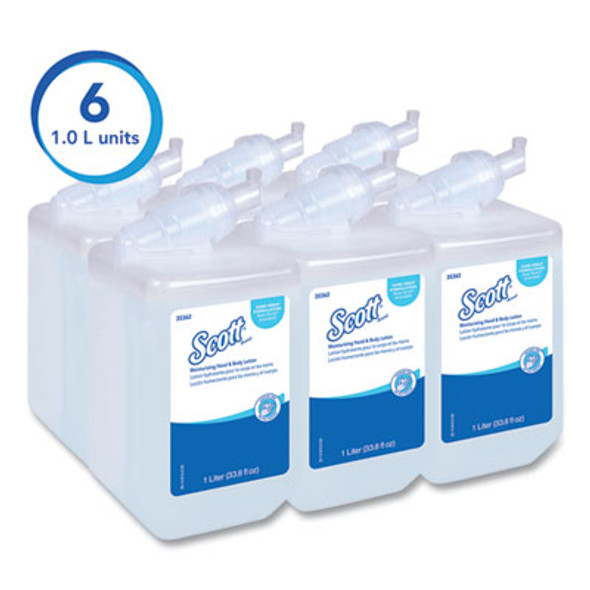 Moisturizing Hand And Body Lotion, 1 L Bottle, Fresh Scent, 6/Carton