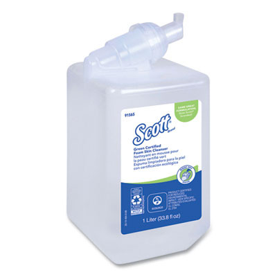 Essential Green Certified Foam Skin Cleanser Refill, Unscented, 1 L, 6/Carton