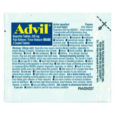 Ibuprofen Tablets, 200 Mg, Refill Pack, Two Tablets/Packet, 30 Packets/Box