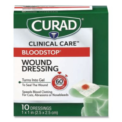 Bloodstop Sterile Hemostat Gauze Pad, 1 X 1, 10/Box