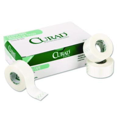 First Aid Cloth Silk Tape, Heavy-Duty, 1" x 10 Yds, White, 12/Pack
