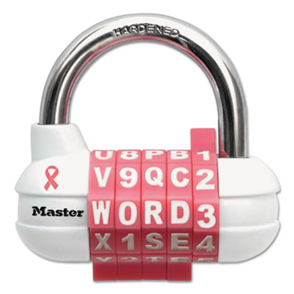 Password Plus Combination Lock, Hardened Steel Shackle, 2.5" Wide, Chrome/Assorted