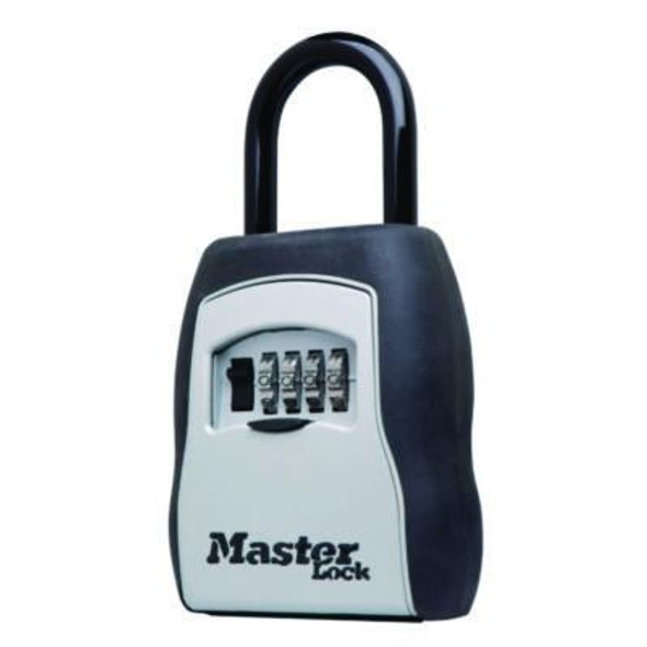 Locking Combination 5 Key Steel Box, 3.25" Wide, Black/Silver