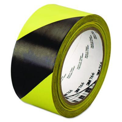 766 Hazard Marking Vinyl Tape, 2" X 36 Yds, Black/Yellow